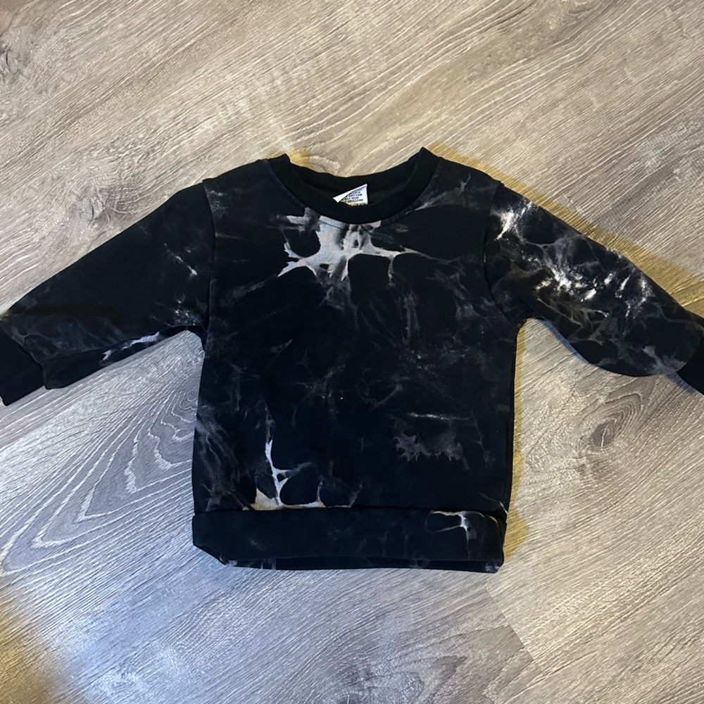 Olive & Scout Toddler Boy Black Tie-Dye Sweatshirt